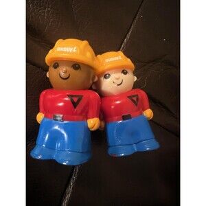 Vintage 1988 Buddy Construction Figures Chunky Preschool Little People Style Lot